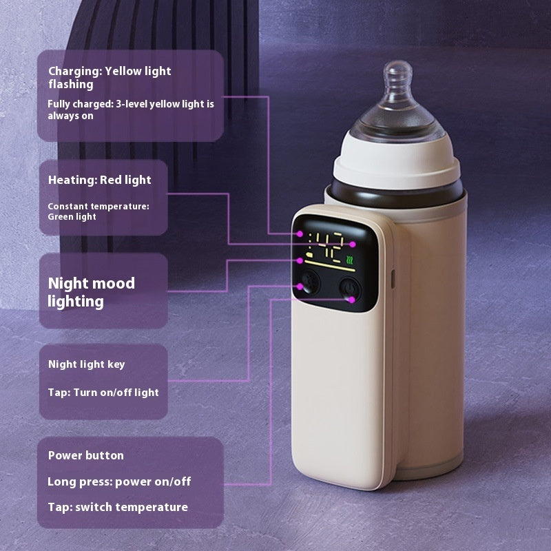 On-the-Go Glow — Cordless Bottle-Warmer Bag with Built-In Battery