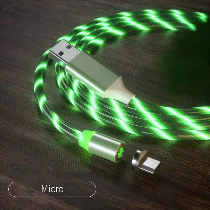 Magnetic LED Fast-Charging Cable – Type-C / Micro USB, 1m–2m