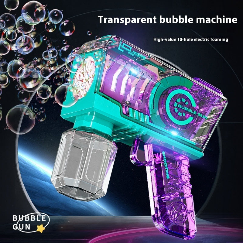 Mechanical Transparent Bubble Gun – Automatic LED Bubble Blower