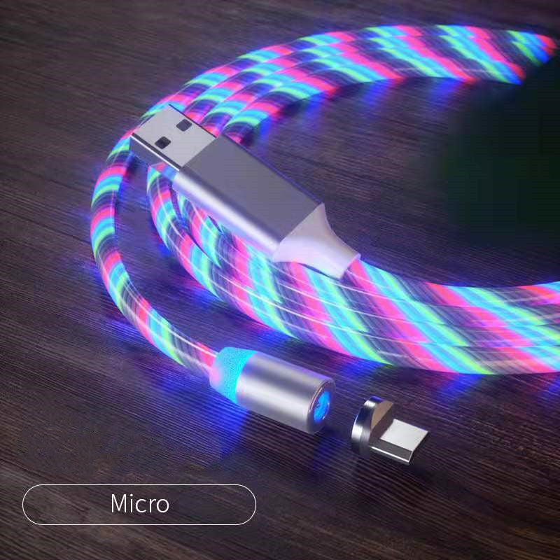 Magnetic LED Fast-Charging Cable – Type-C / Micro USB, 1m–2m