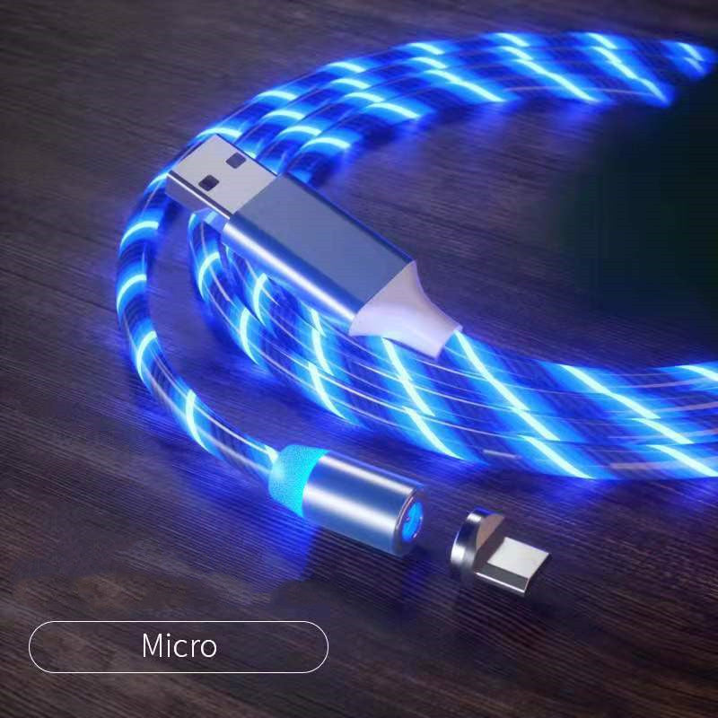 Magnetic LED Fast-Charging Cable – Type-C / Micro USB, 1m–2m