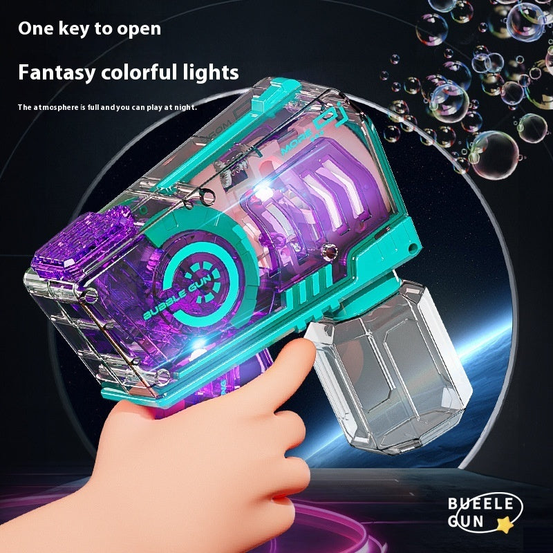 Mechanical Transparent Bubble Gun – Automatic LED Bubble Blower