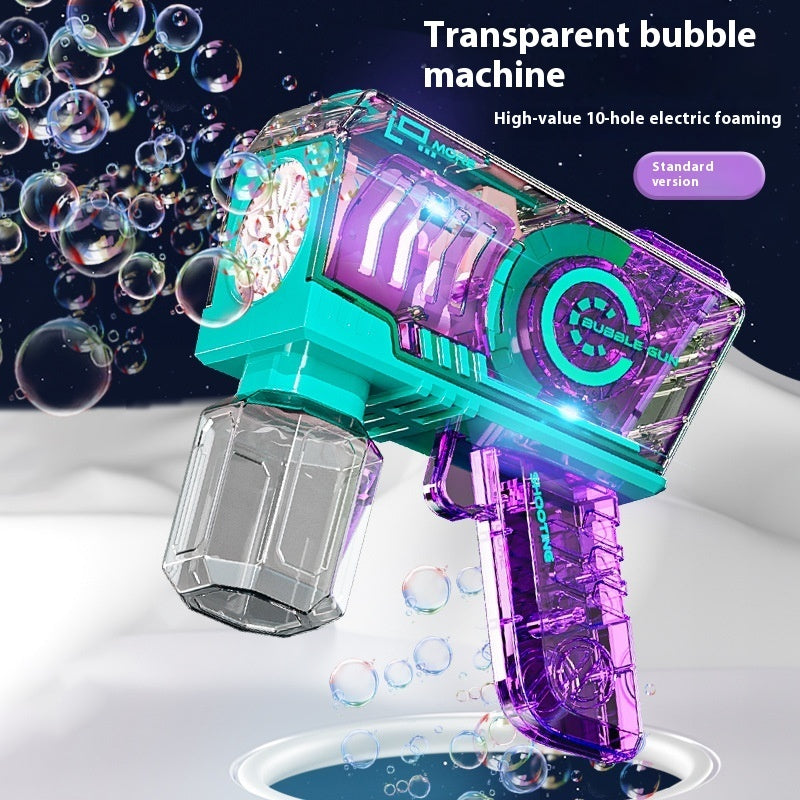 Mechanical Transparent Bubble Gun – Automatic LED Bubble Blower