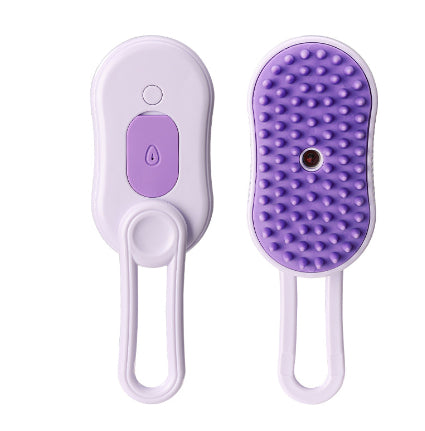 3-in-1 Electric Steam Pet Brush – Anti-Static, Detangling & Hair-Removal Grooming Comb