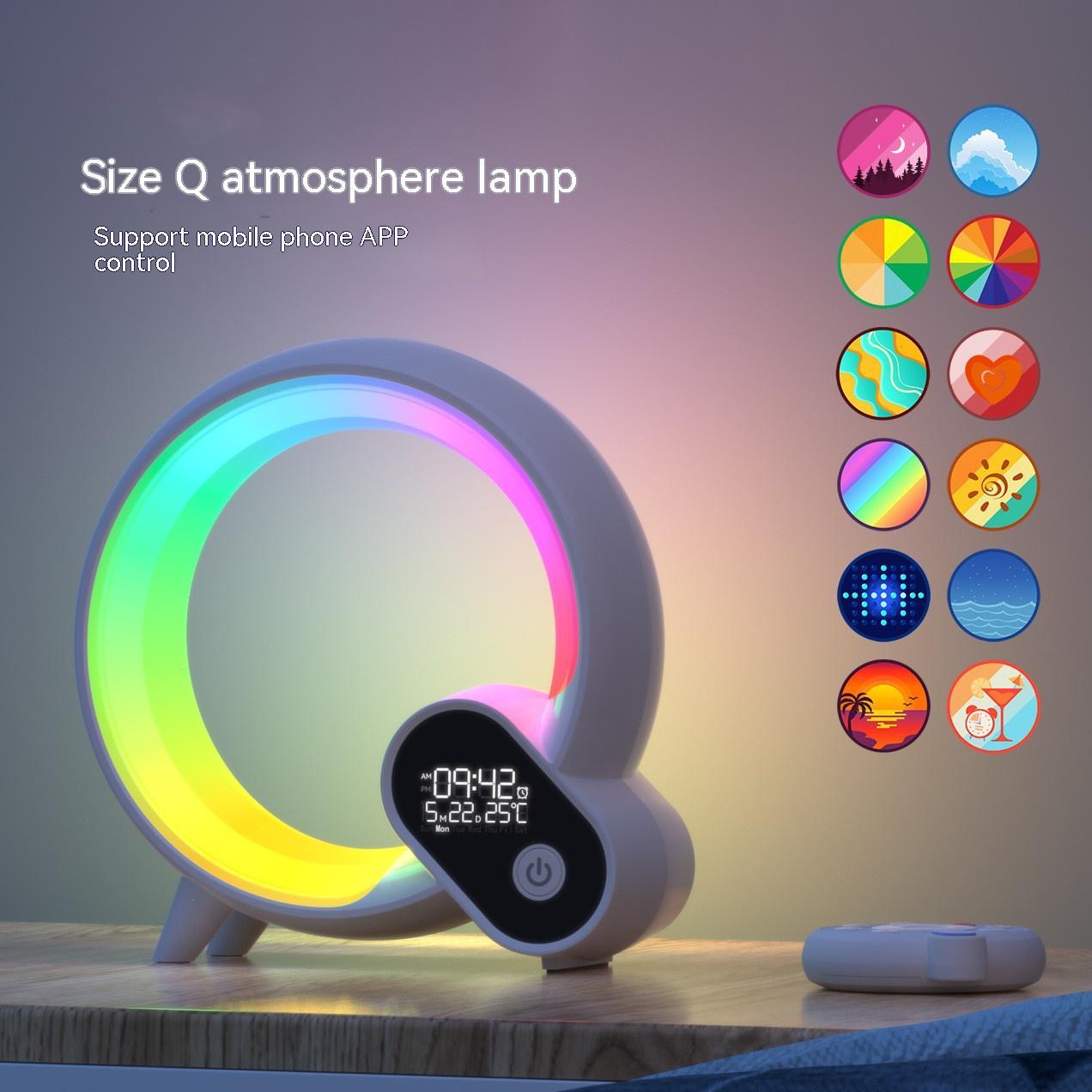 Q-Light Sunrise Alarm Clock – Smart Atmosphere Lamp with Bluetooth & White Noise
